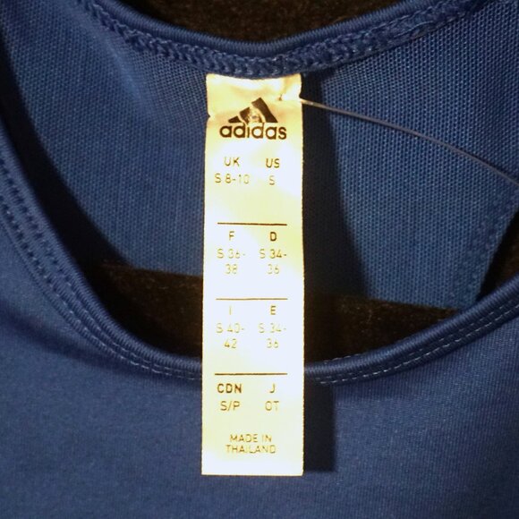 Adidas Royal Blue Racerback Sports Bra with Mesh Back Size Small - Picture 2 of 3